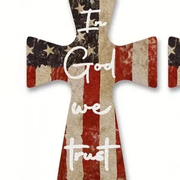 In God We Trust Cross Earrings - Picture 2 of 2